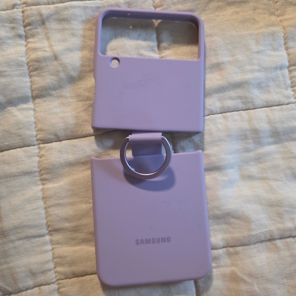 Samsung Galaxy Z Flip 4 Case Lavender Bora Purple Silicone Ring Cover EF-PF711